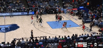 金年会体育还没有放弃！莫兰特大空位三分后滞空对抗上篮2+0 连追5分！